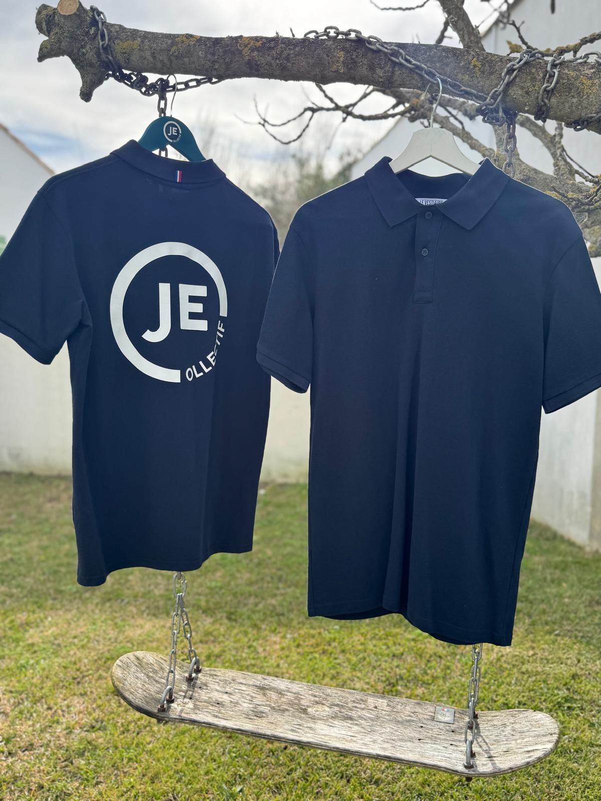 Polo Bleu Logo Blanc