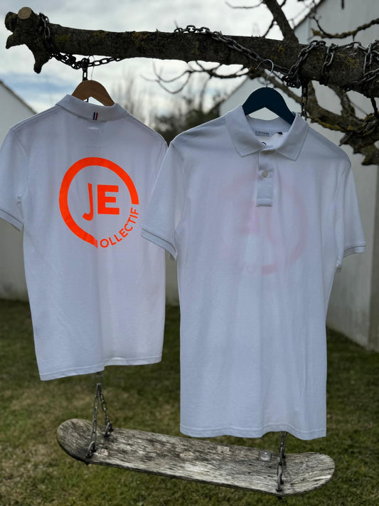 Polo Blanc Logo Orange