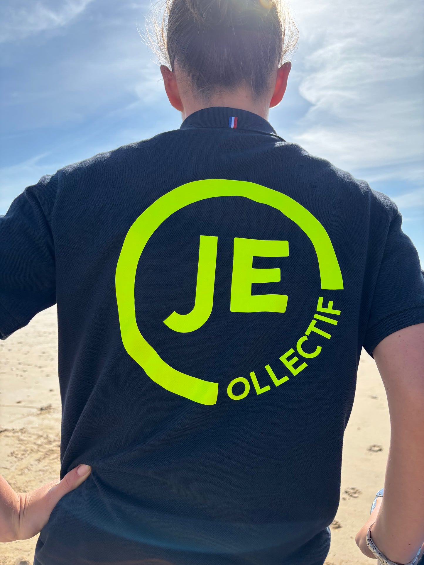 Polo Bleu Logo Jaune